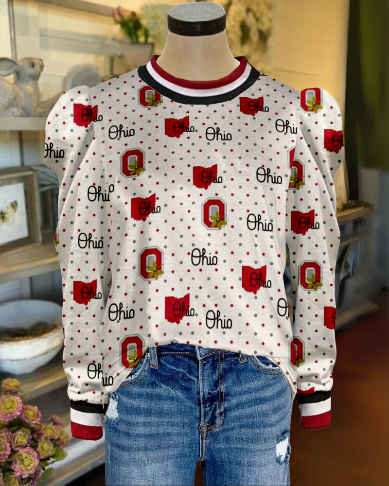 Ohio State Polka Dot Top