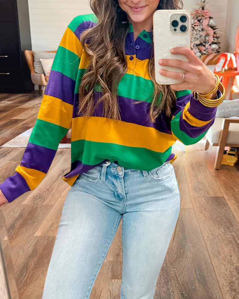 Mardi Gras Striped Top
