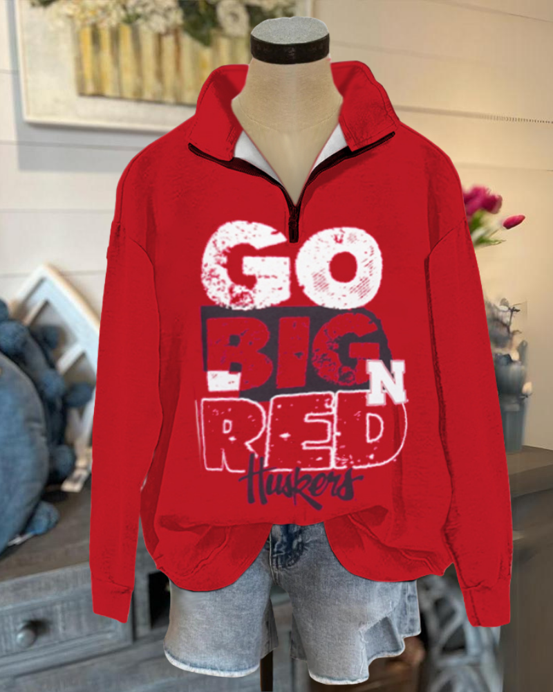 Huskers Go Big Red Half-Zip Pullover