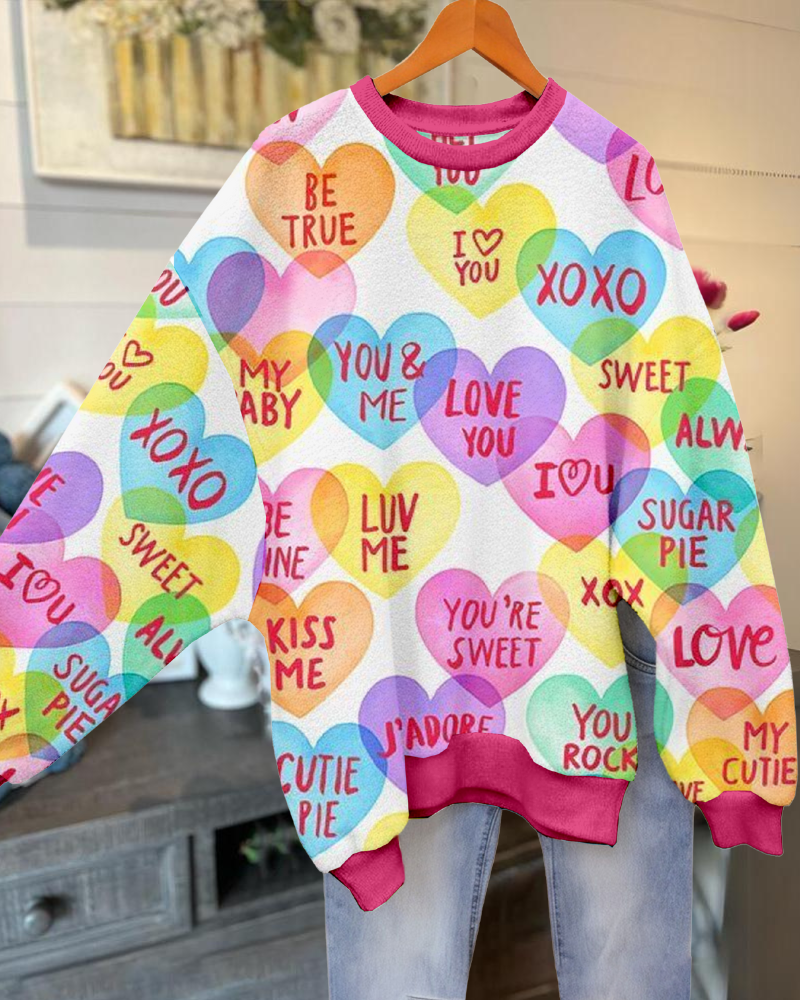 Colorful Heart Crewneck Sweatshirt