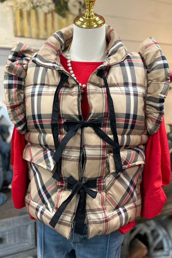 Classic Plaid Ruffle Vest