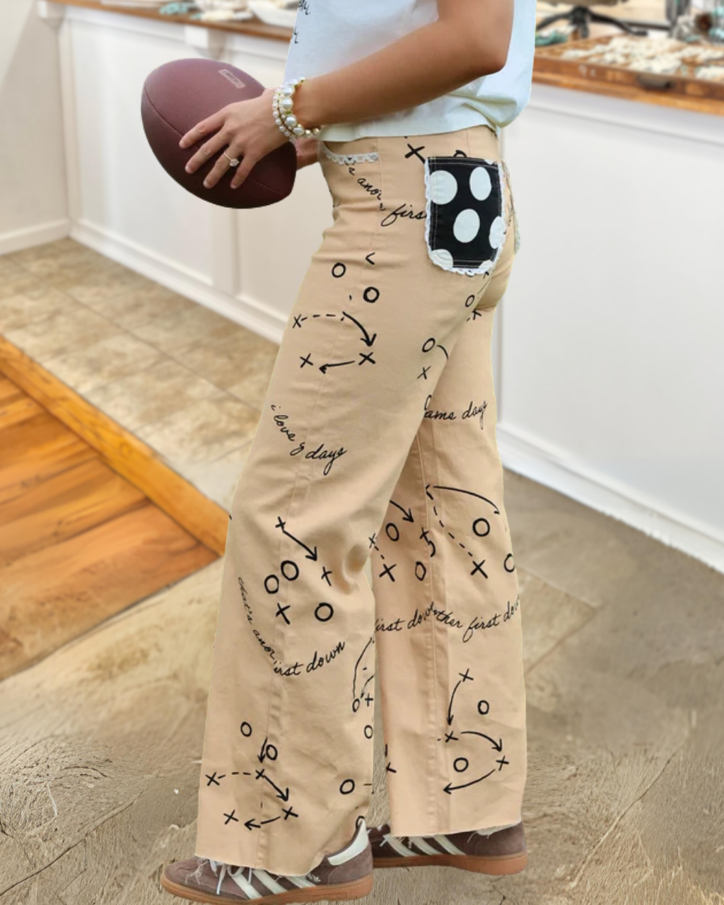 Football Tactical Patterned Polka-dot Pants