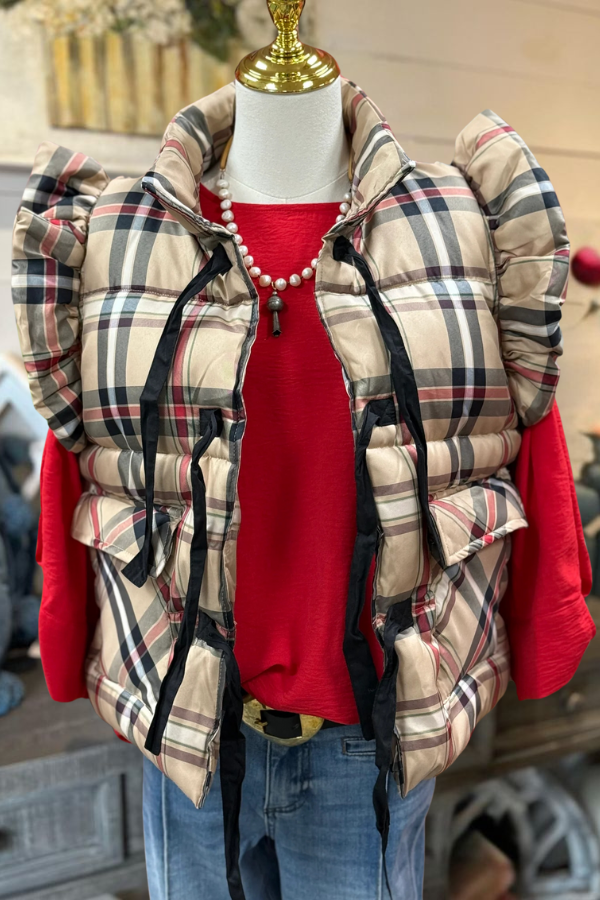 Classic Plaid Ruffle Vest