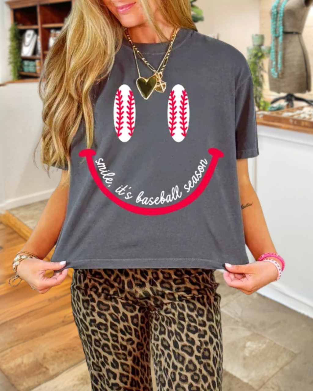 Smile It's Baseball Season Tee