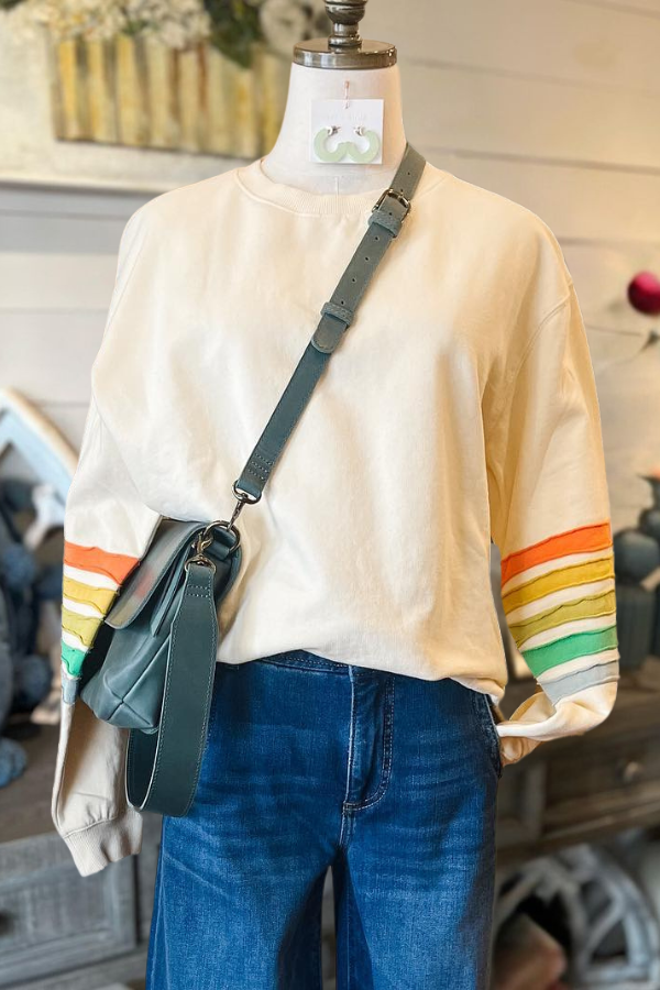 Happy Rainbow Patchwork Sweatshirt