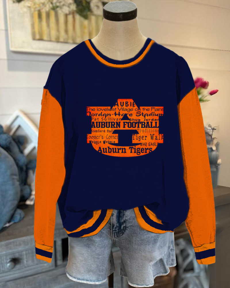 Auburn Football Stripe Trim Sweatshirt