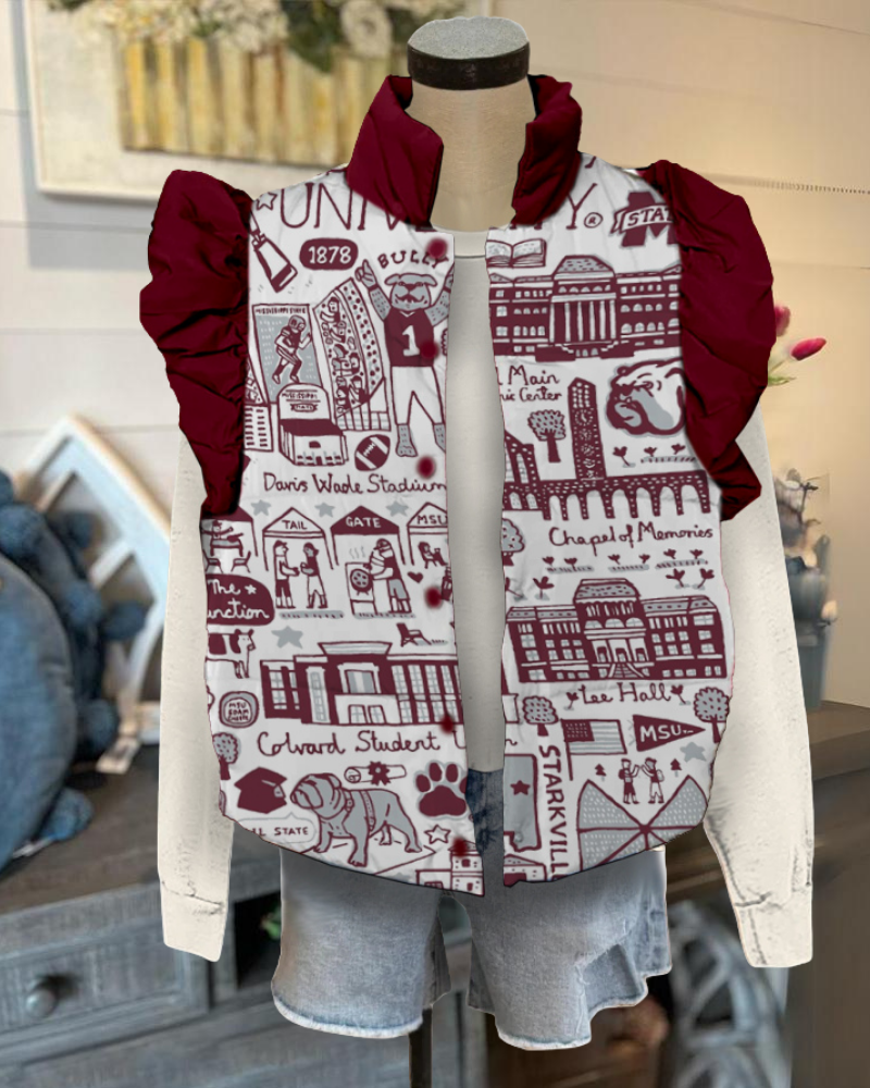 MSU Mixed Pattern Vest Jacket