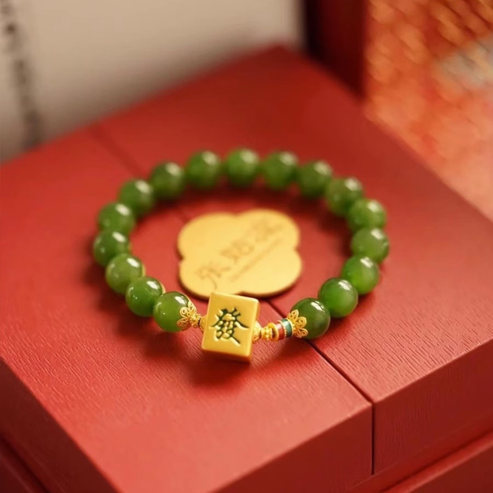 Fortune Mahjong Beaded Bracelet