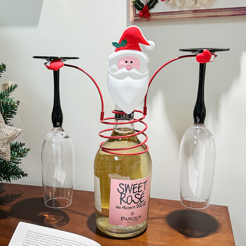 Christmas Wine Bottle Glass Holder