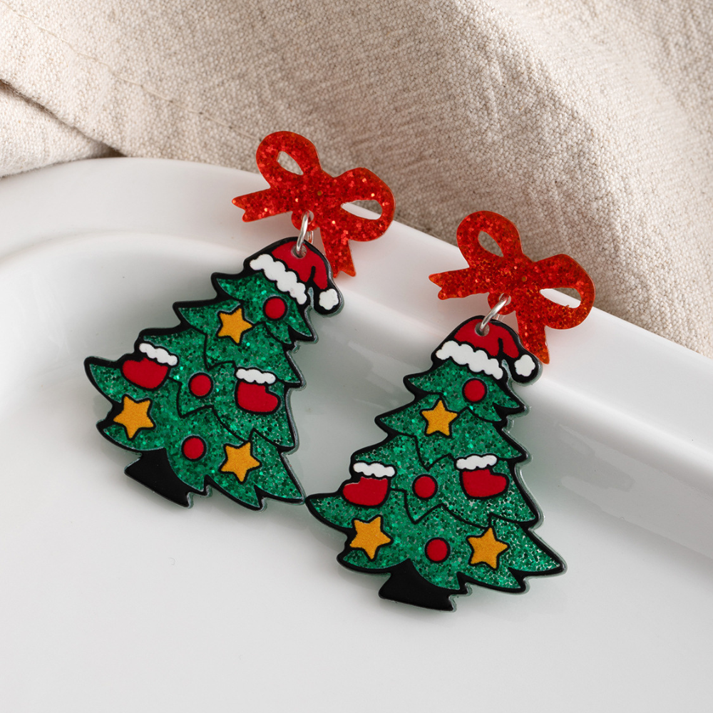 Christmas Tree Sequin Earrings