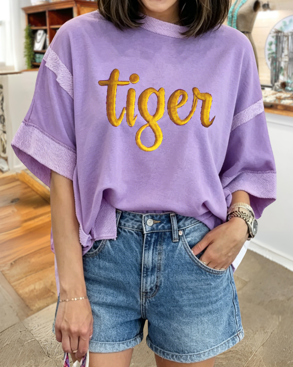 Oversized Tiger Print Top