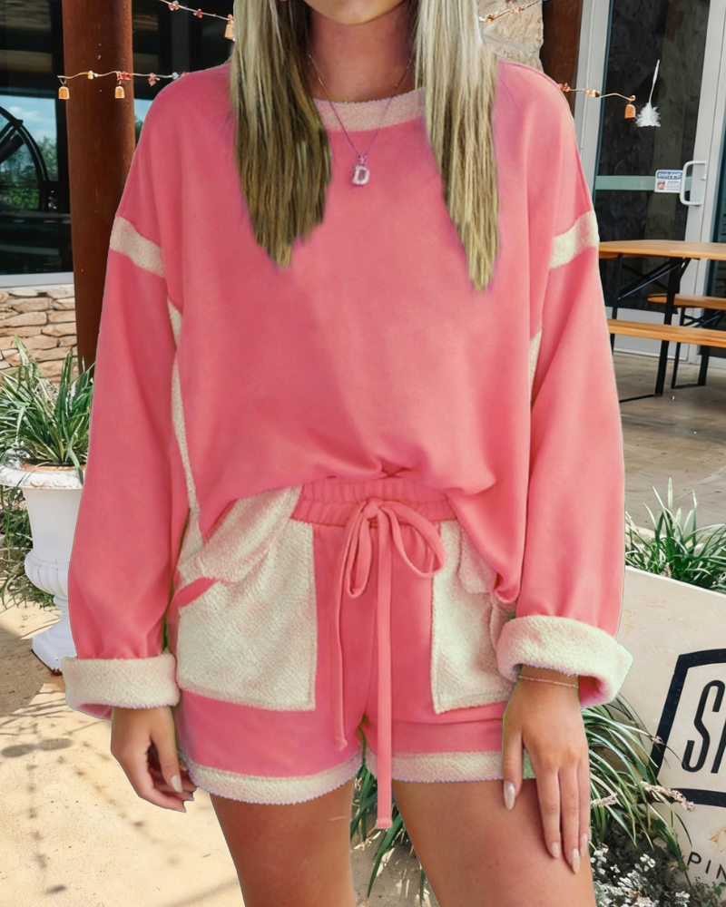 Casual Simple Shorts Set