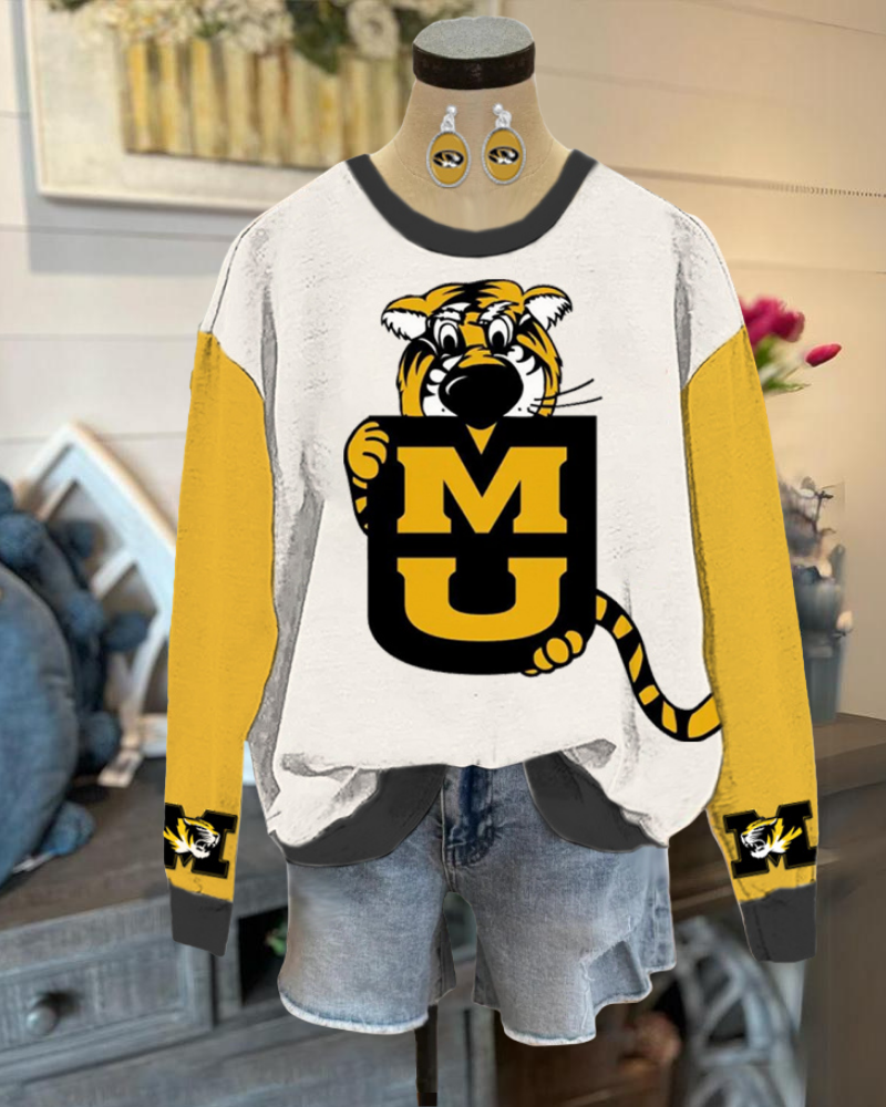 Mizzou Truman The Tiger Contrast Sweatshirt