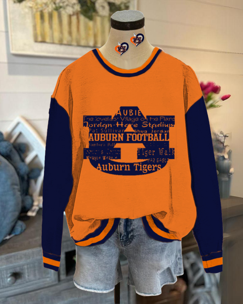 Auburn Football Stripe Trim Sweatshirt