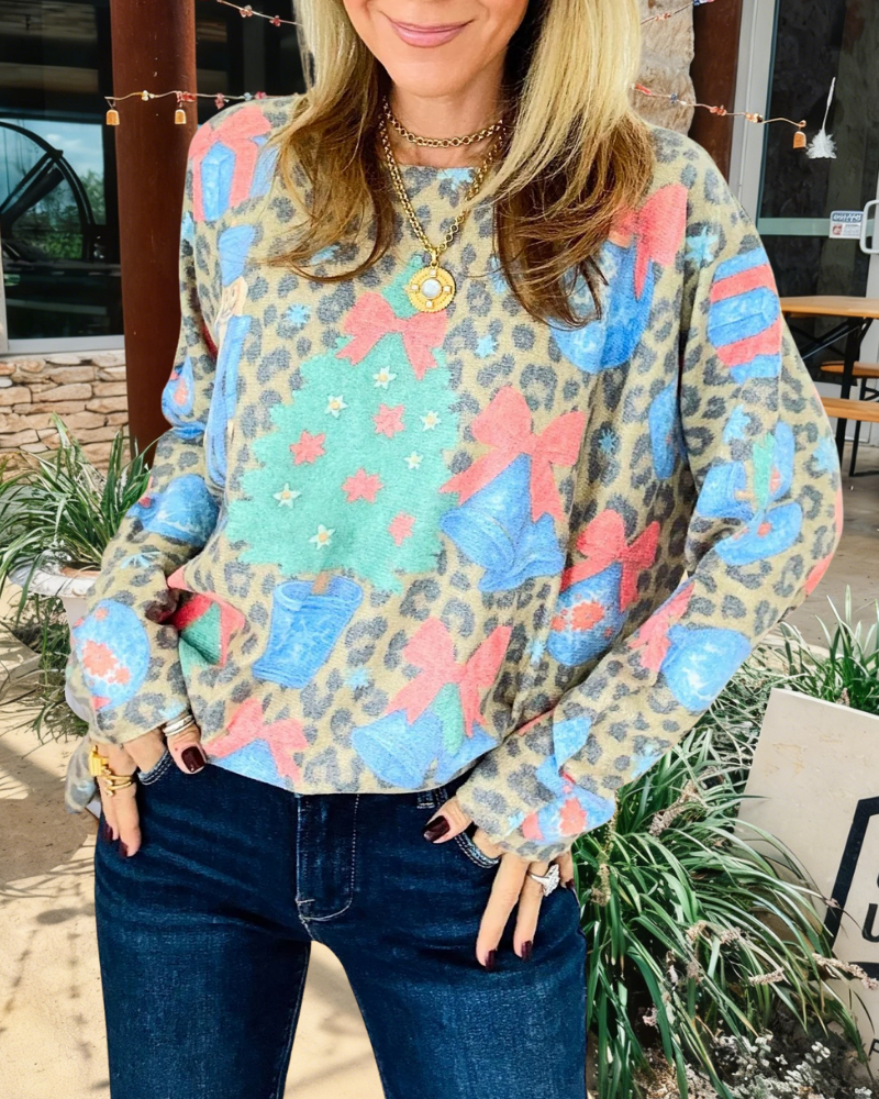 Christmas Tree Bell Leopard Top