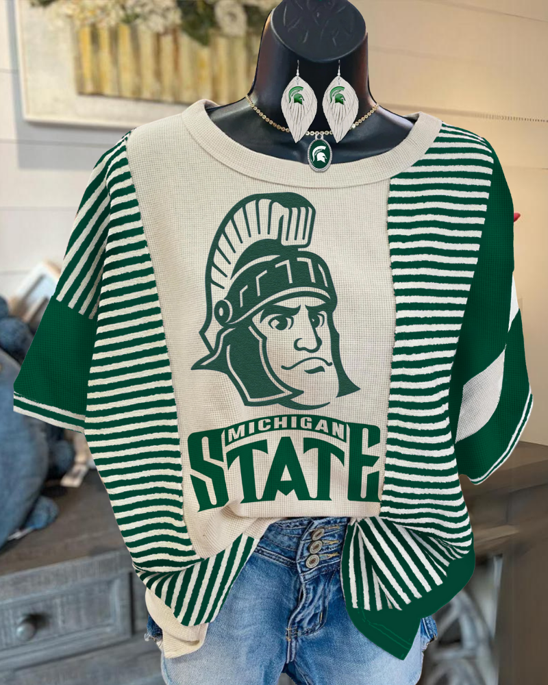 Michigan State Striped T-shirt