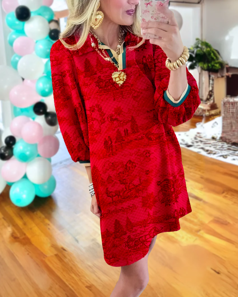 Christmas Story Patterned Dress