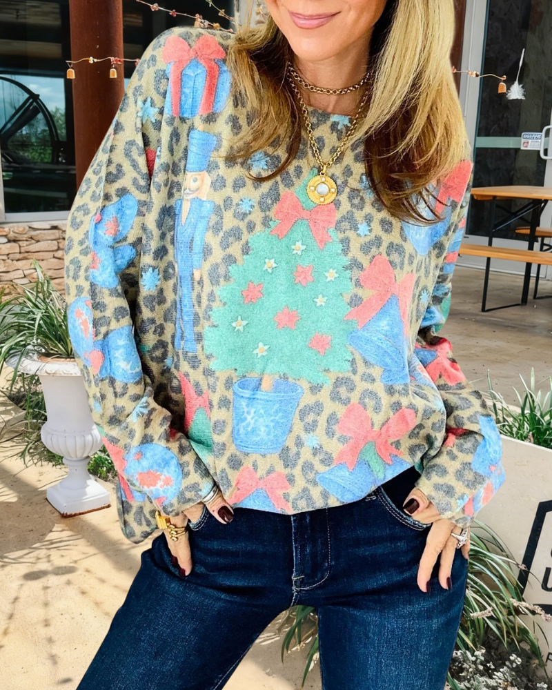 Christmas Tree Bell Leopard Top