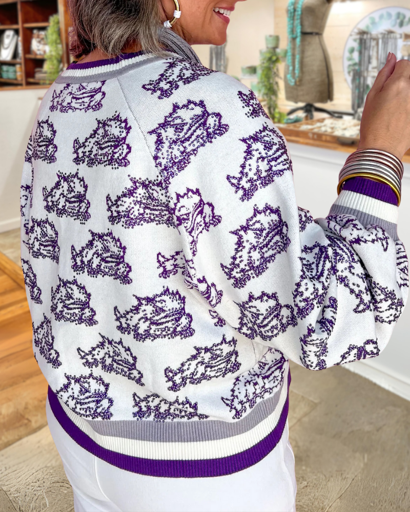 TCU Horned Frogs V-Neck Cardigan