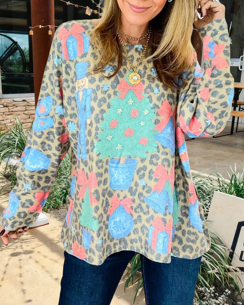 Christmas Tree Bell Leopard Top