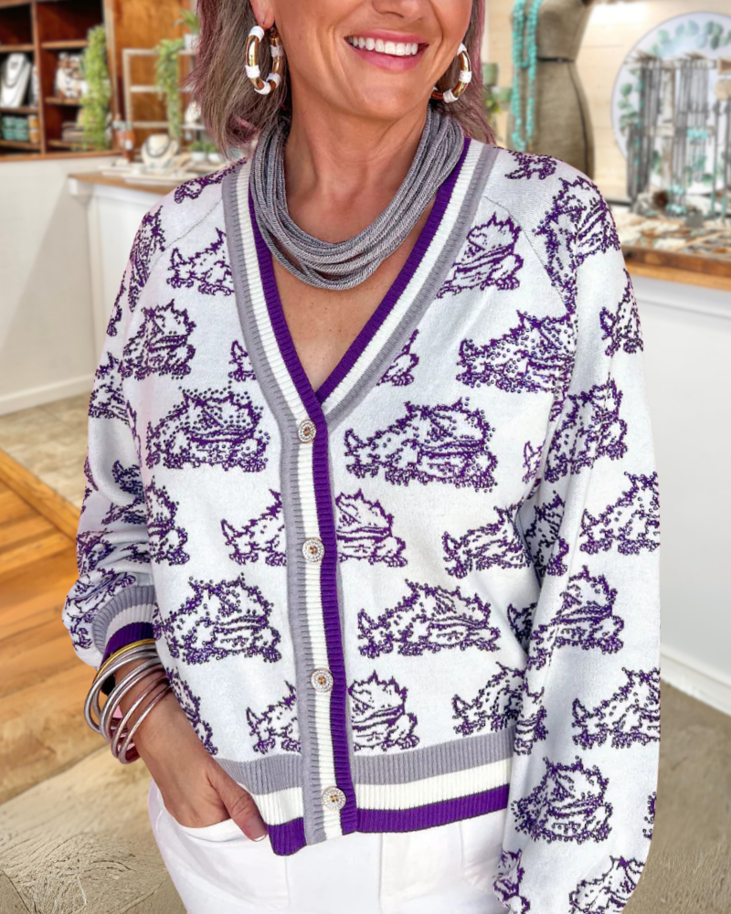 TCU Horned Frogs V-Neck Cardigan