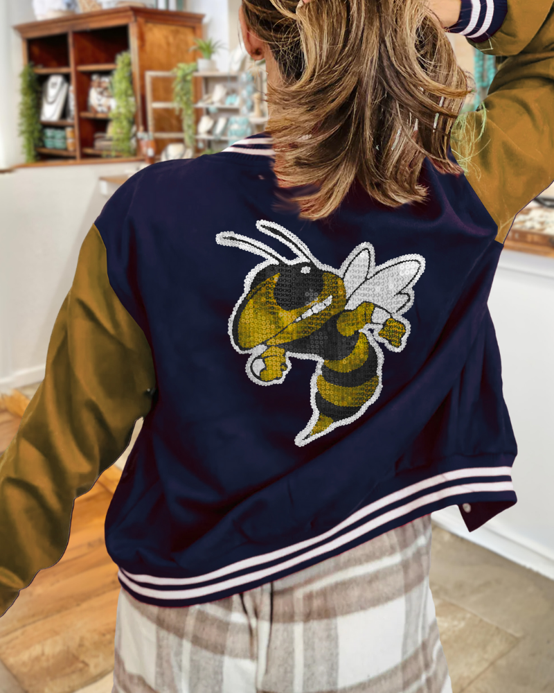 Georgia Tech Print Stripe Trim Jacket