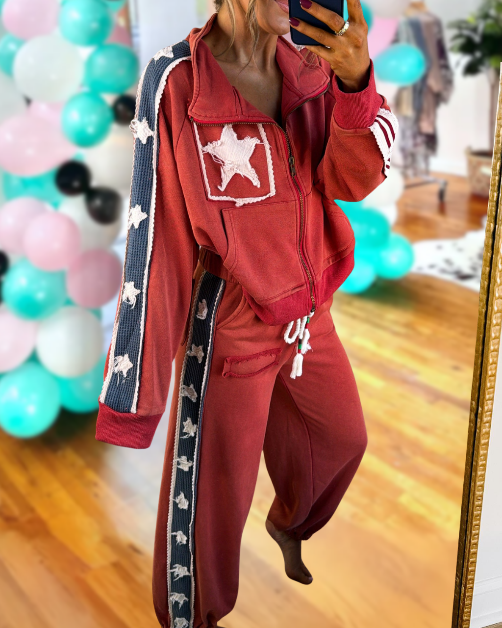 Star Appliqué Patchwork Jacket