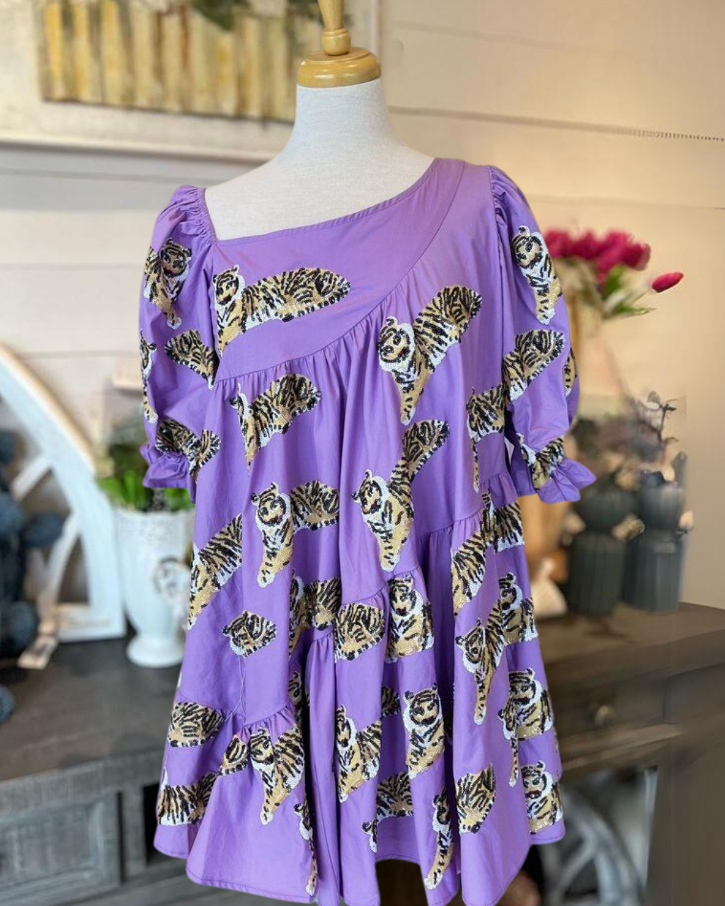 Scattered Tiger Sequin Dress