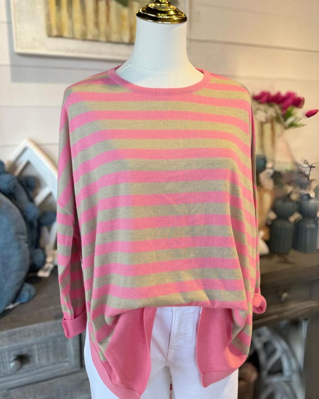 Simple Striped Knit Pullover