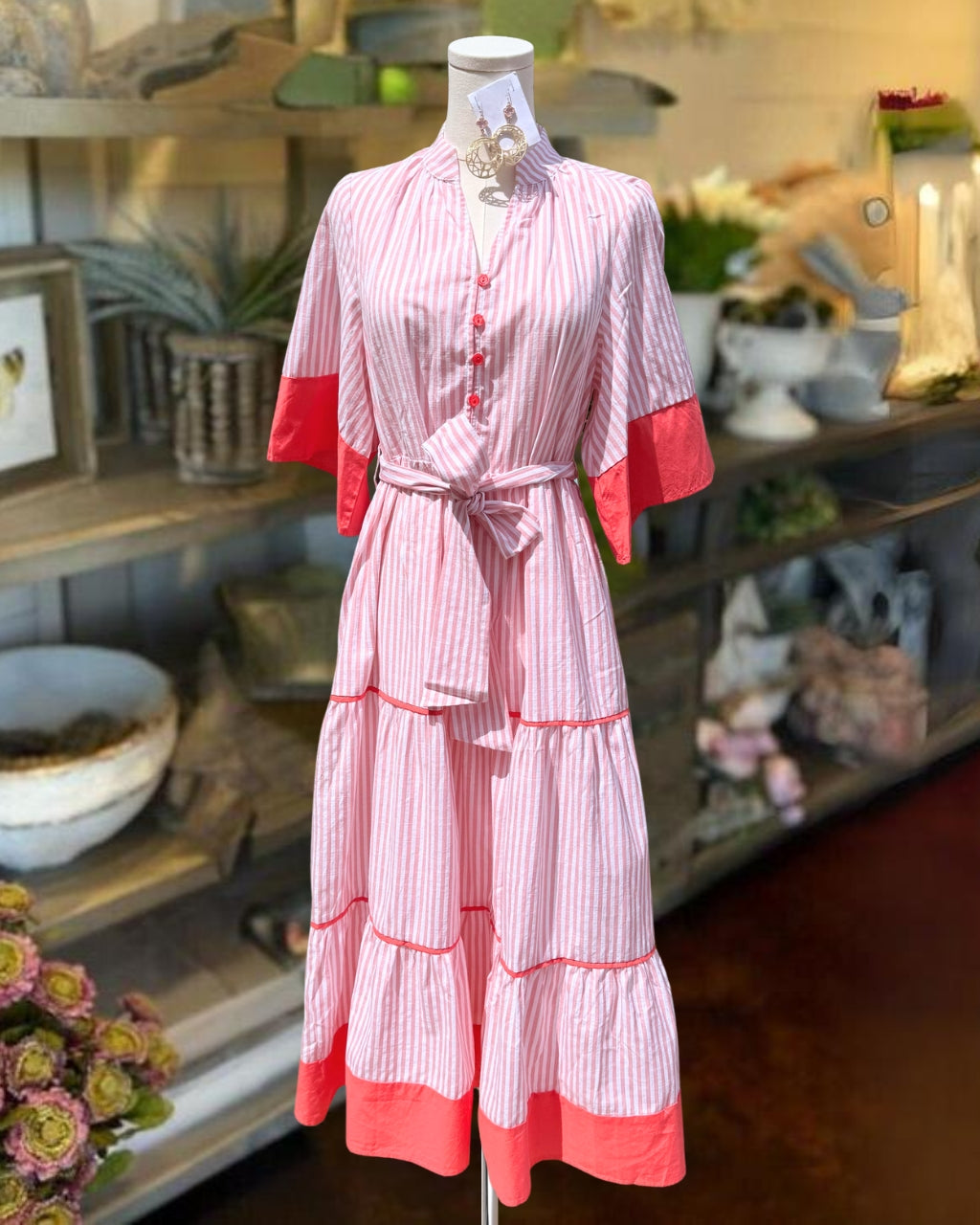 Elegant Striped Layered Dress