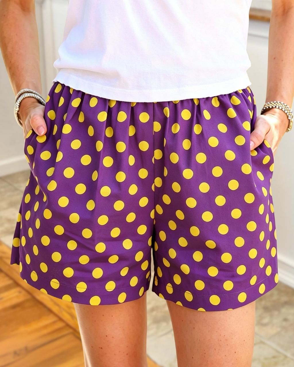 Game Day Satin Polka Dot Shorts