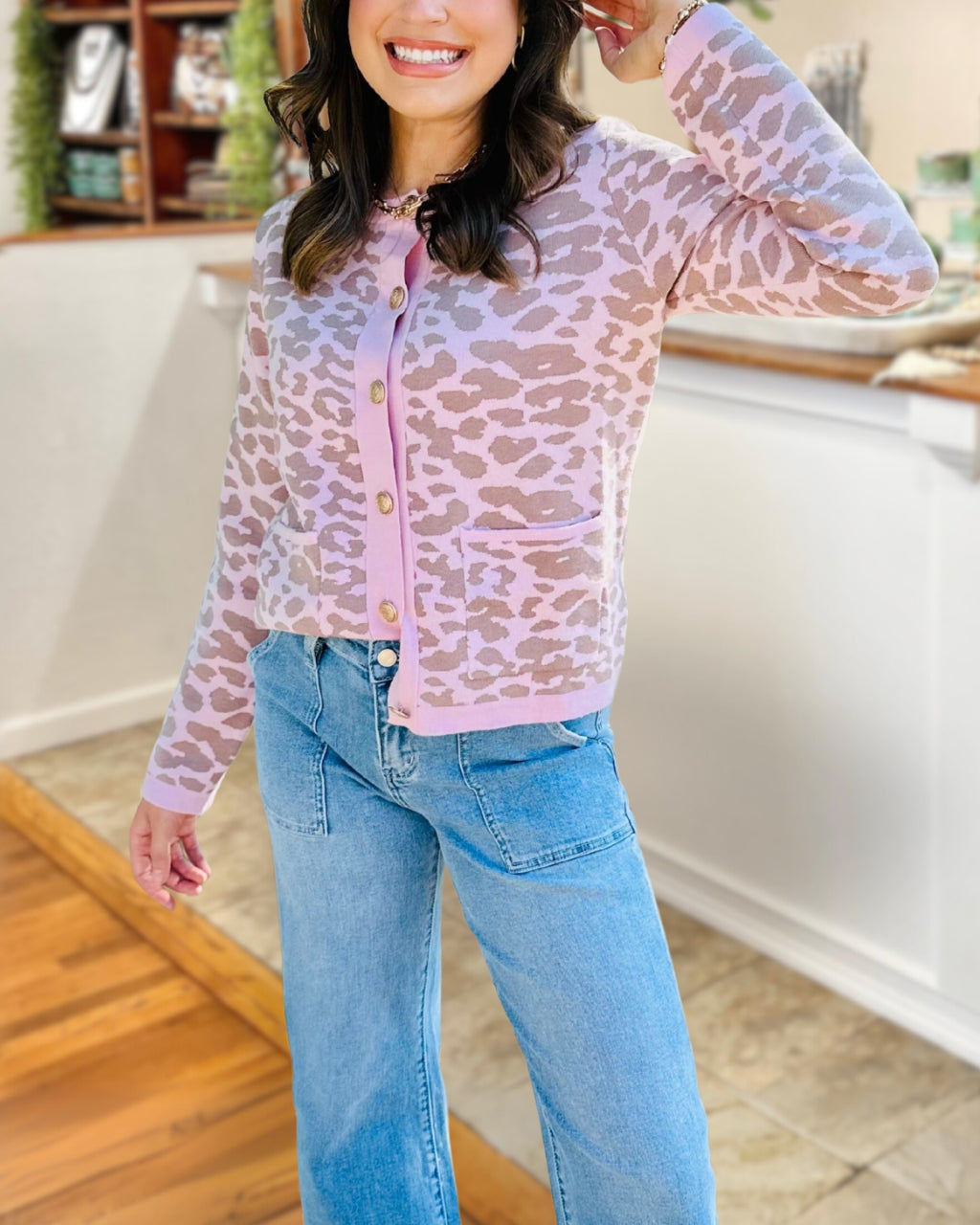 Chic Leopard Print Cardigan