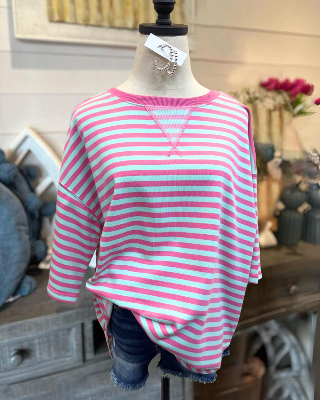 Oversized Casual Striped T-Shirt