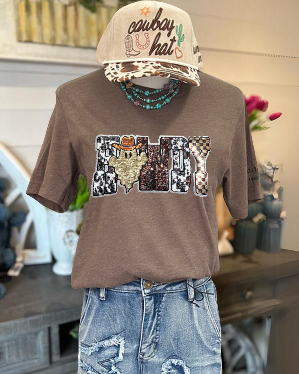 HWDY Sequined Ghost T-Shirt
