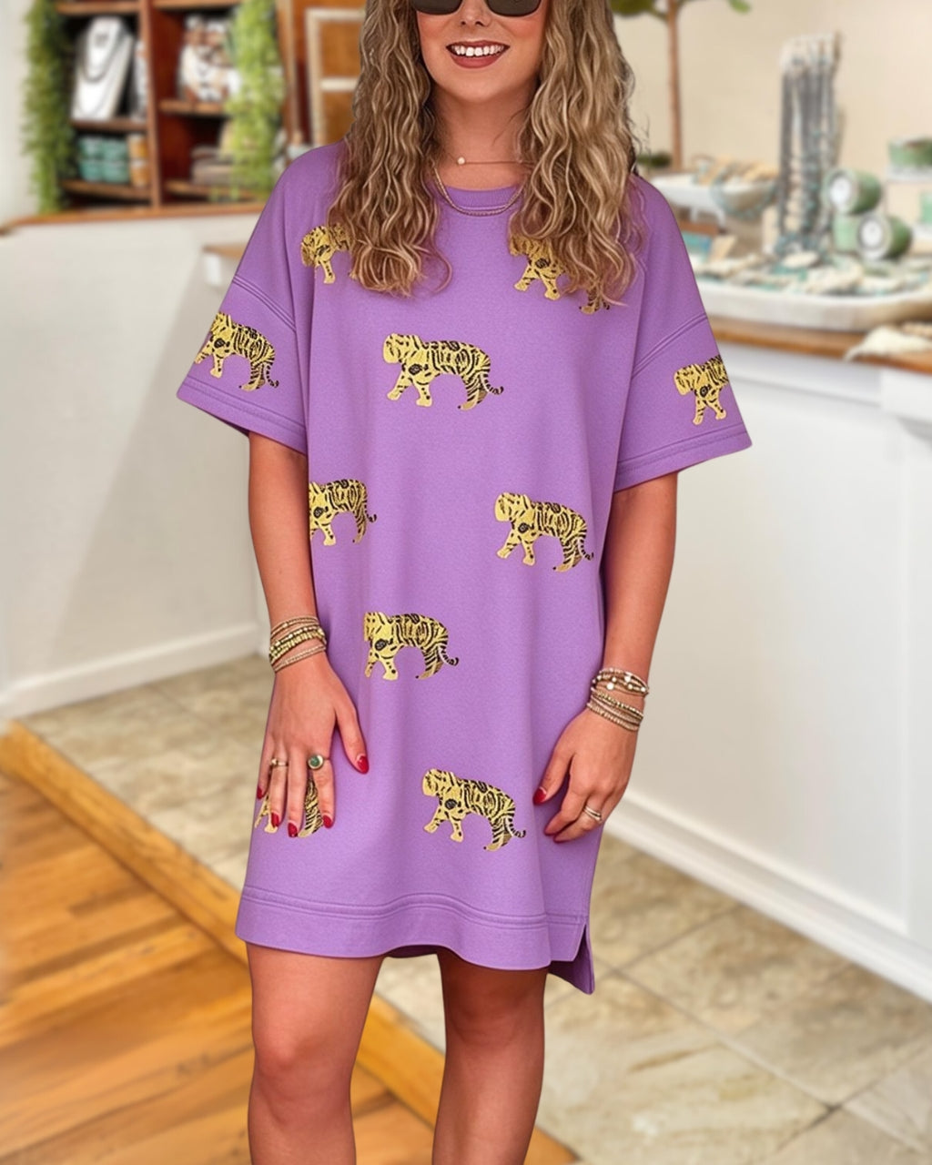 Tiger Print T-shirt Dress