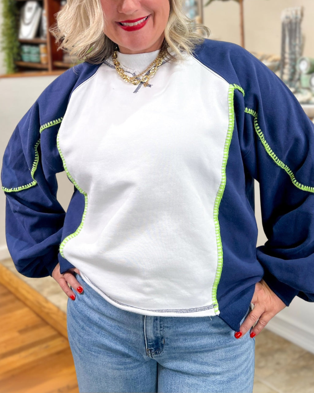 Stylish Stitch Colorblock Sweatshirt