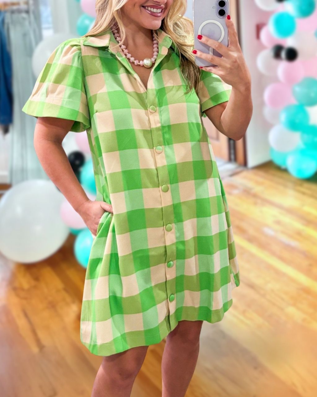 Plaid Picnic Shirt Dress