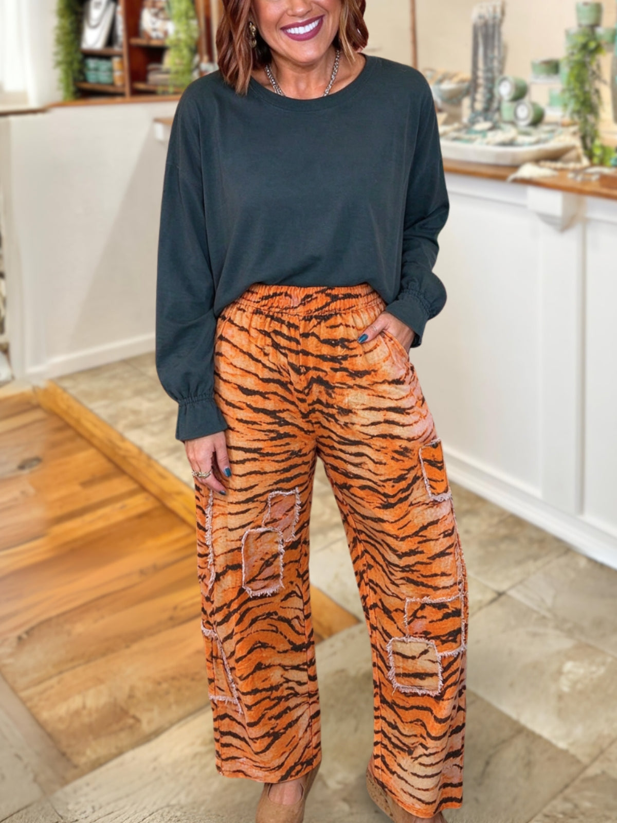 Eye-Catching Tiger Print Pants