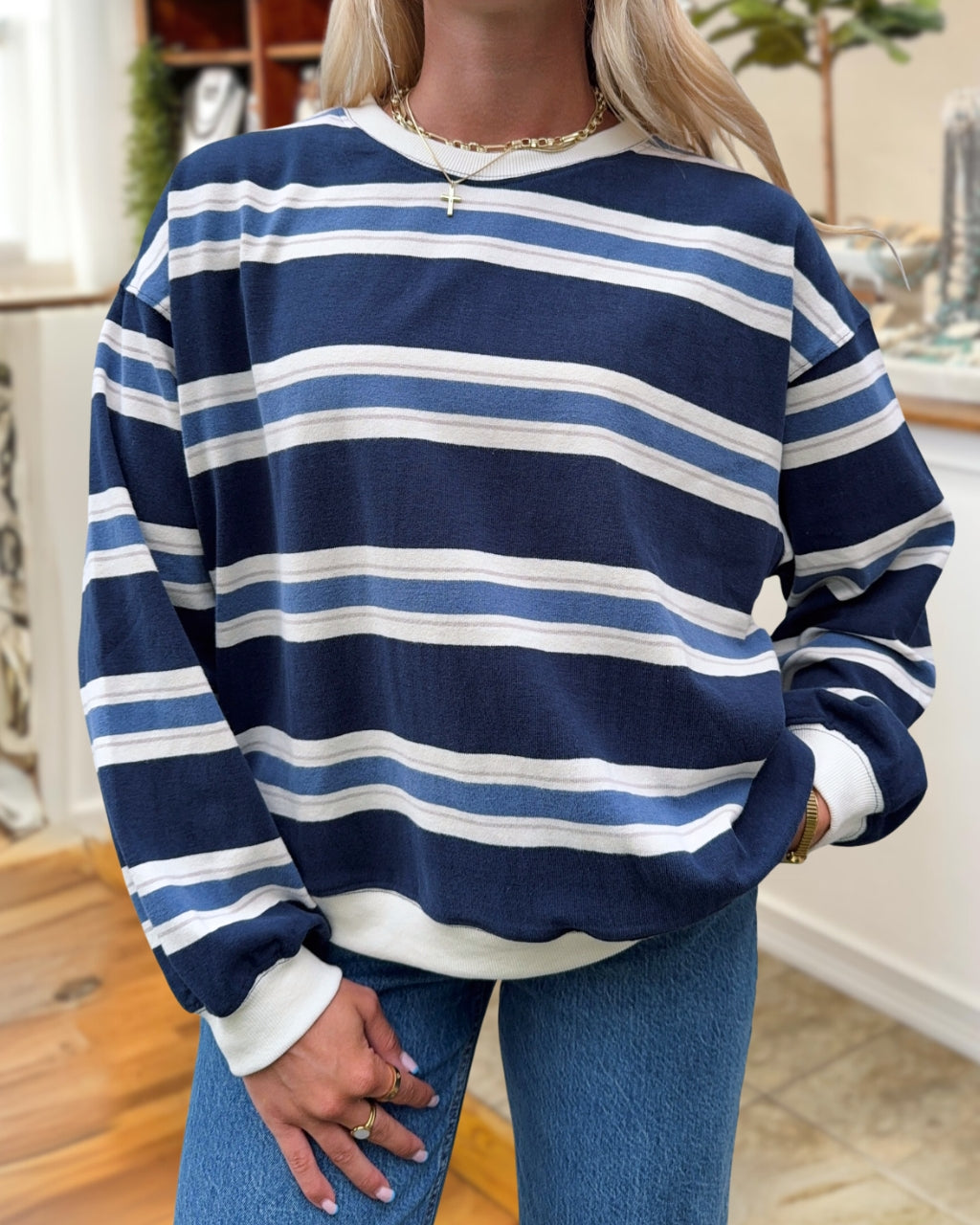 Lively Timeless Striped Casual Pullover