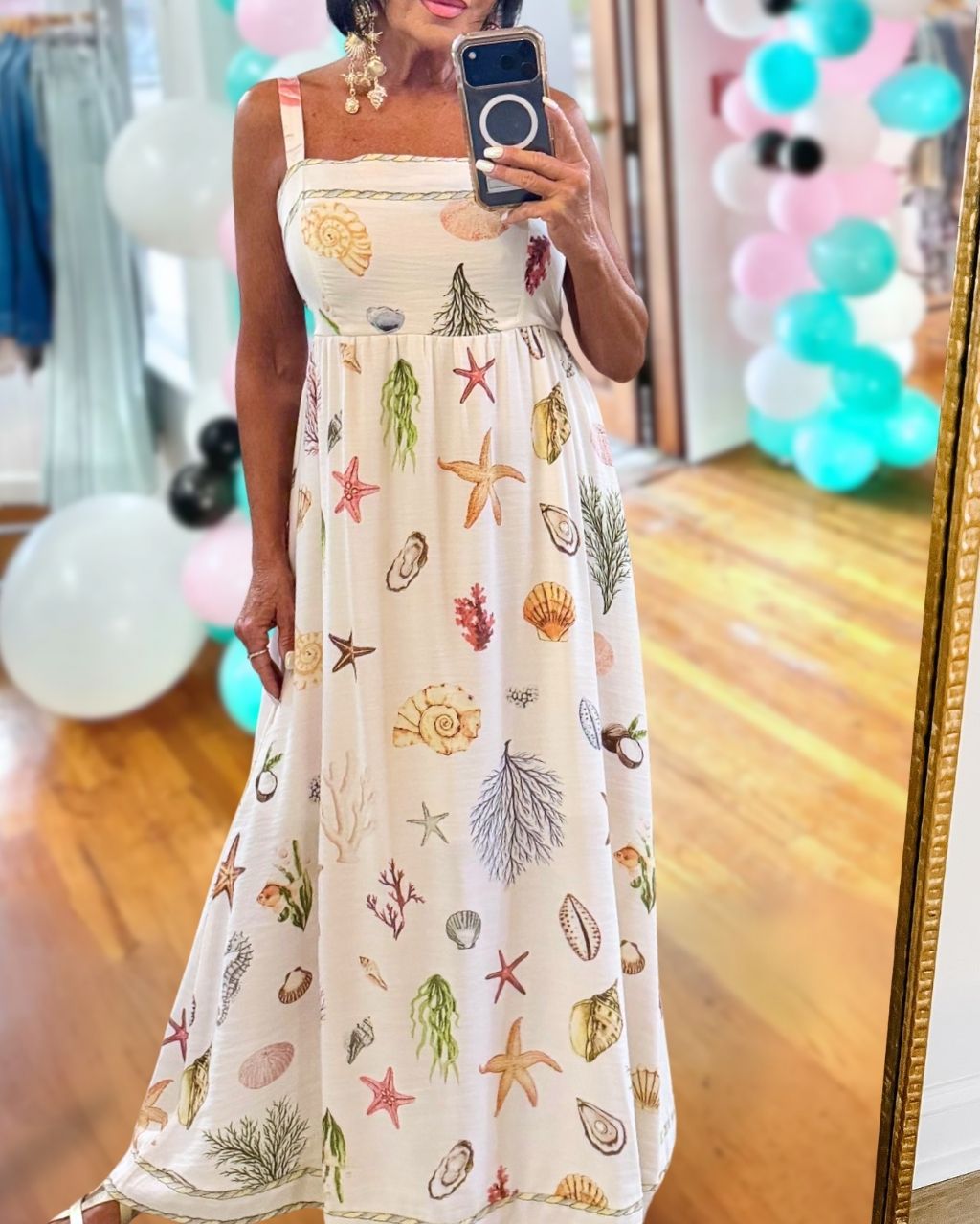 Seaside Seashell Strappy Dress