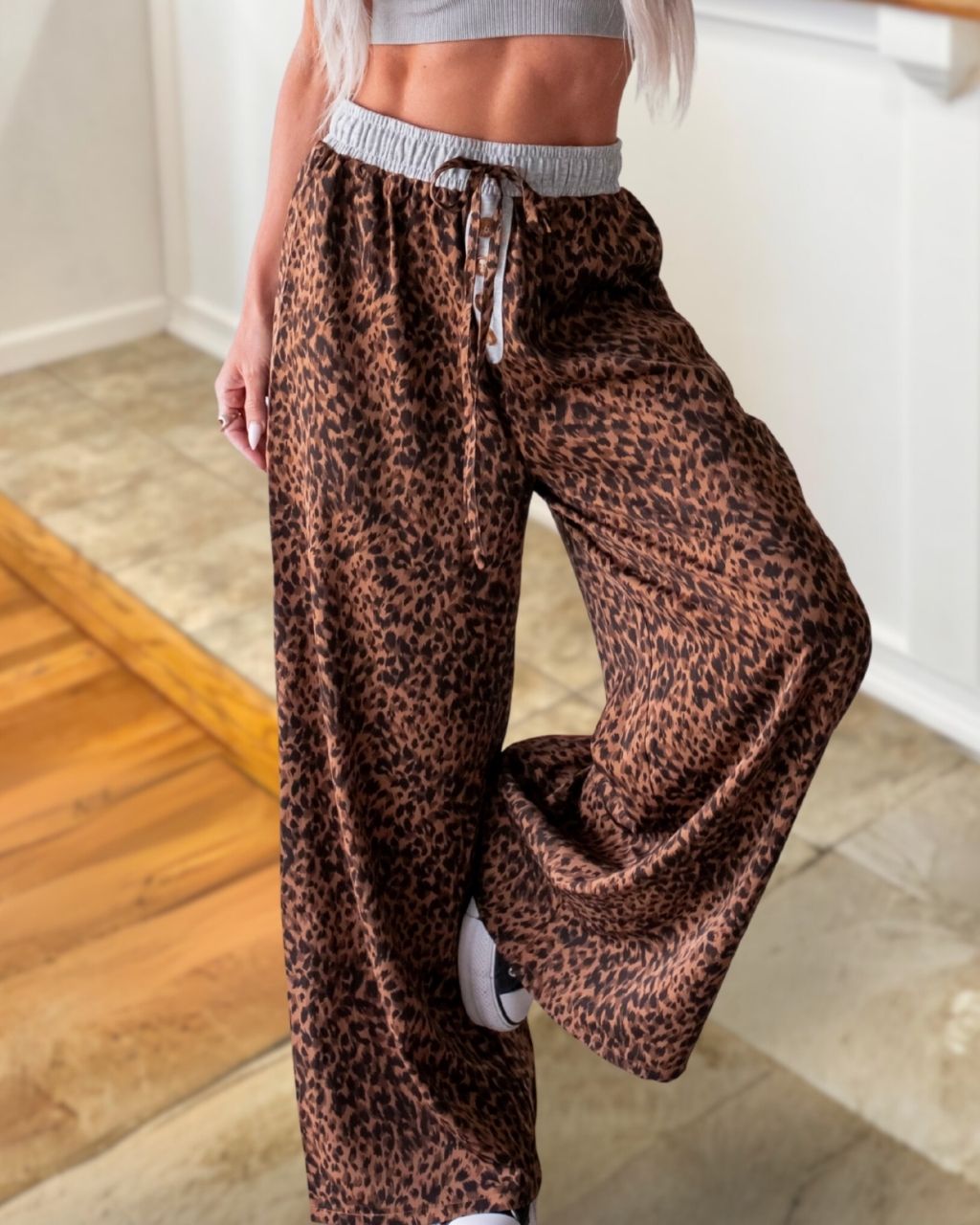 Unique Leopard Wide-leg Pants