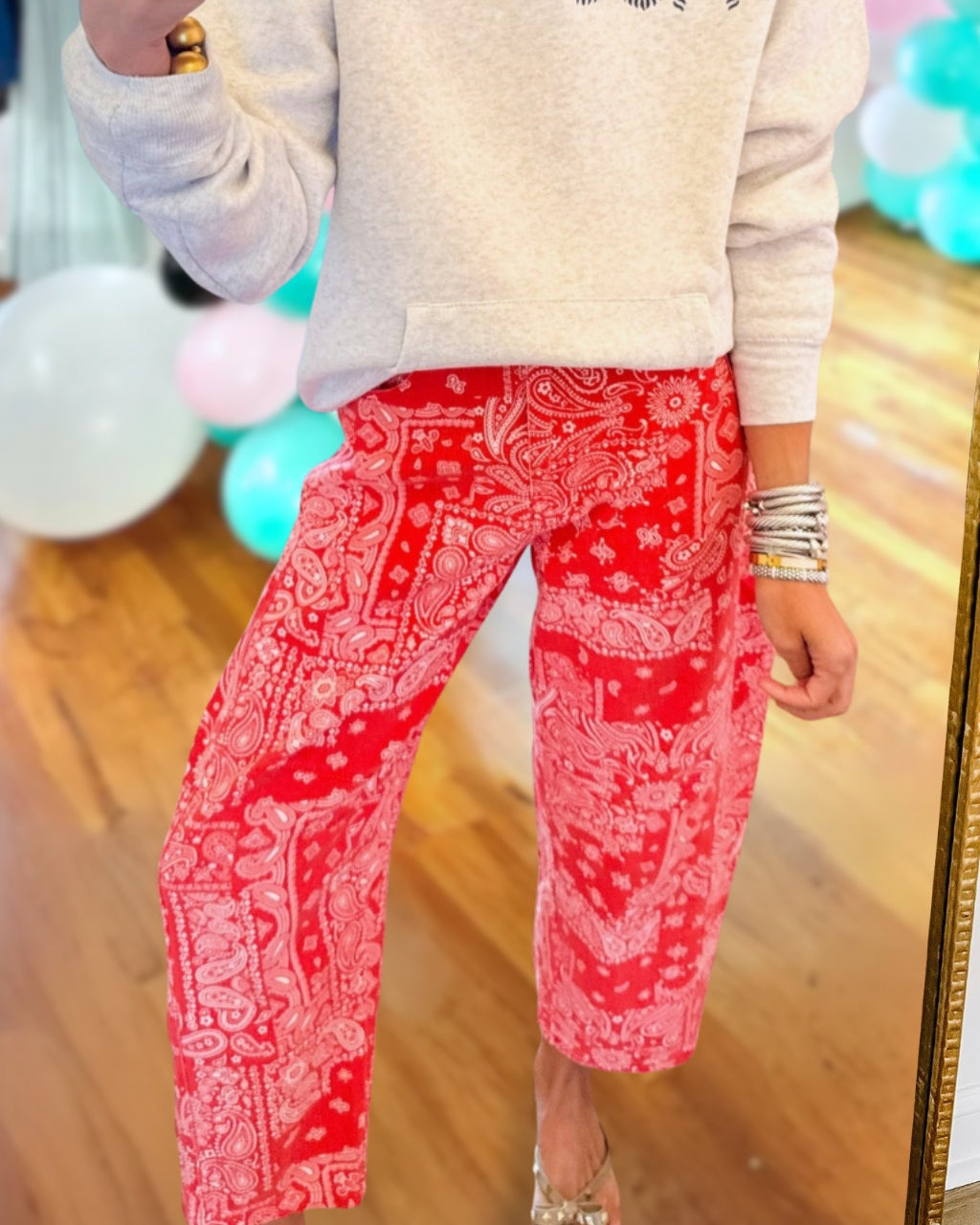 Mixed Paisley Pattern Pants