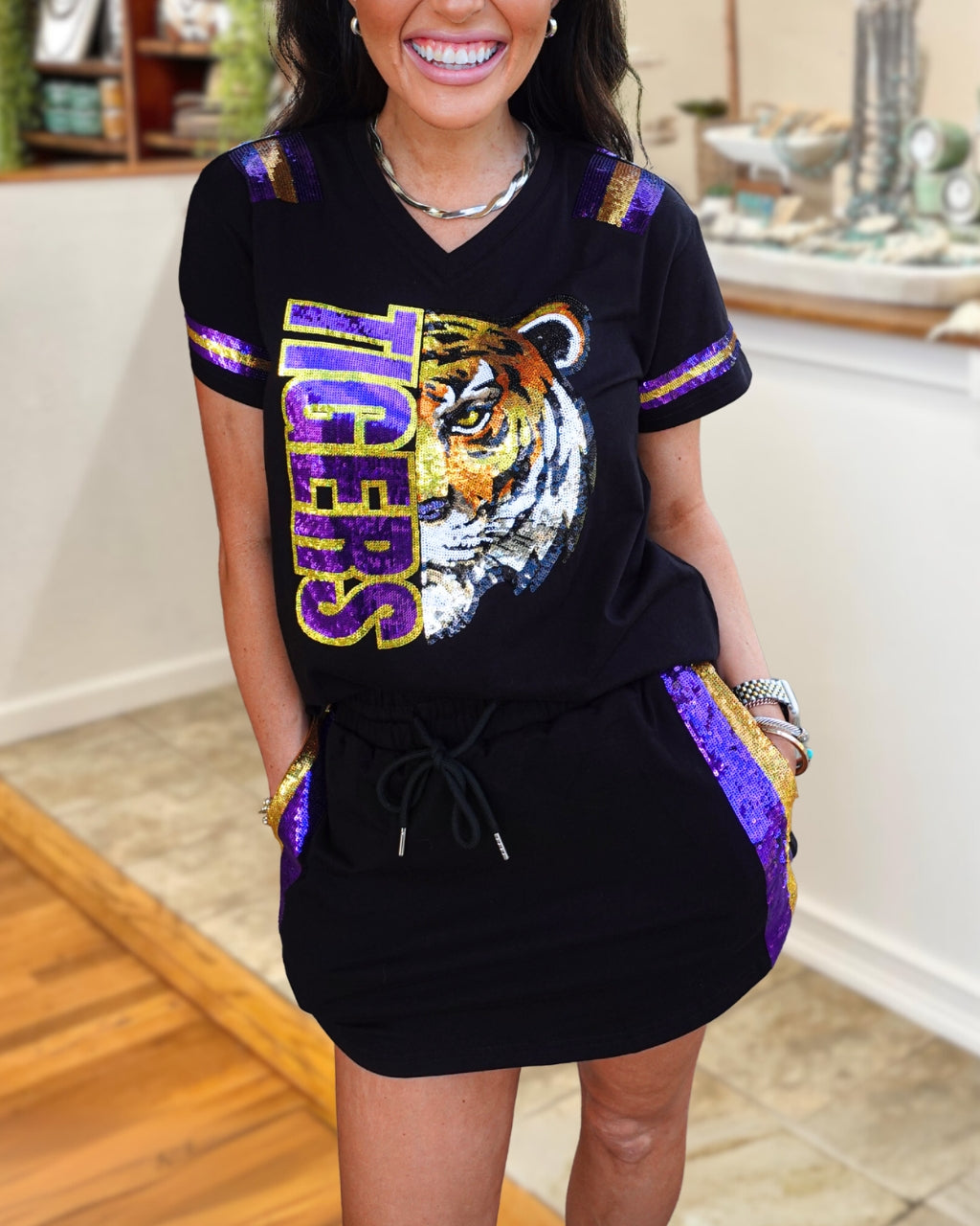 Tiger Pride Sequin Two Piece Set