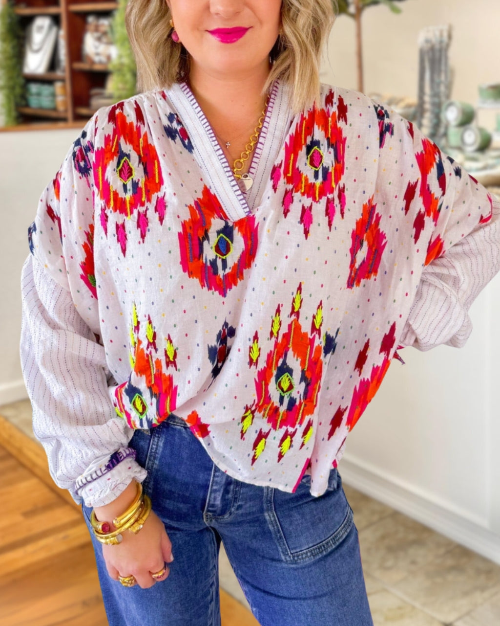 Playful Boho Casual Top