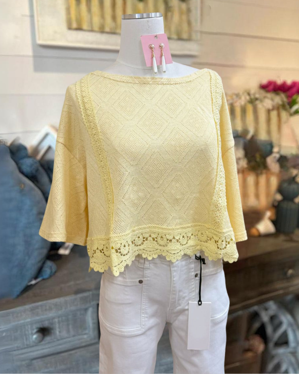 Geometric Textured Jacquard Top