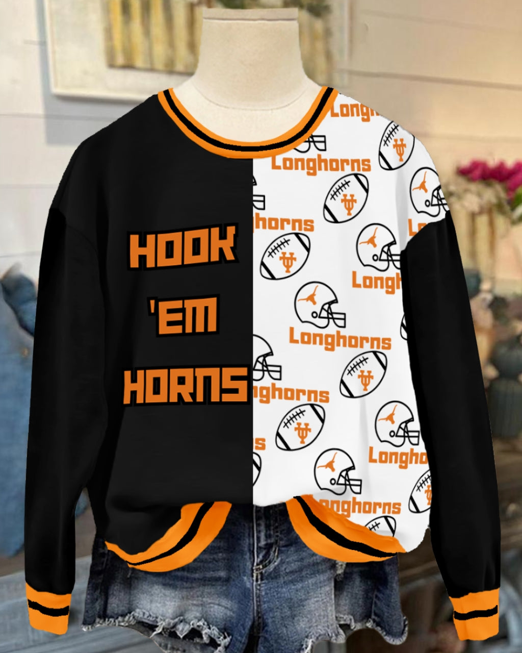 Texas Longhorns Football Helmet Sweatshirt