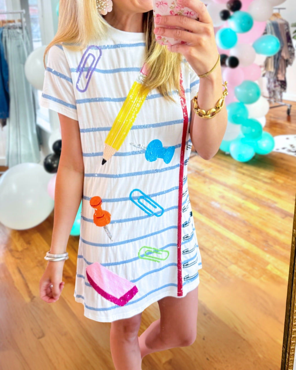 Seuqins School Supplies T Dress