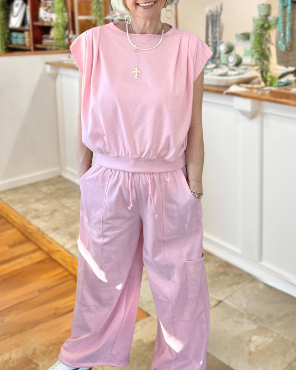 Relaxed Pleated Tank Set