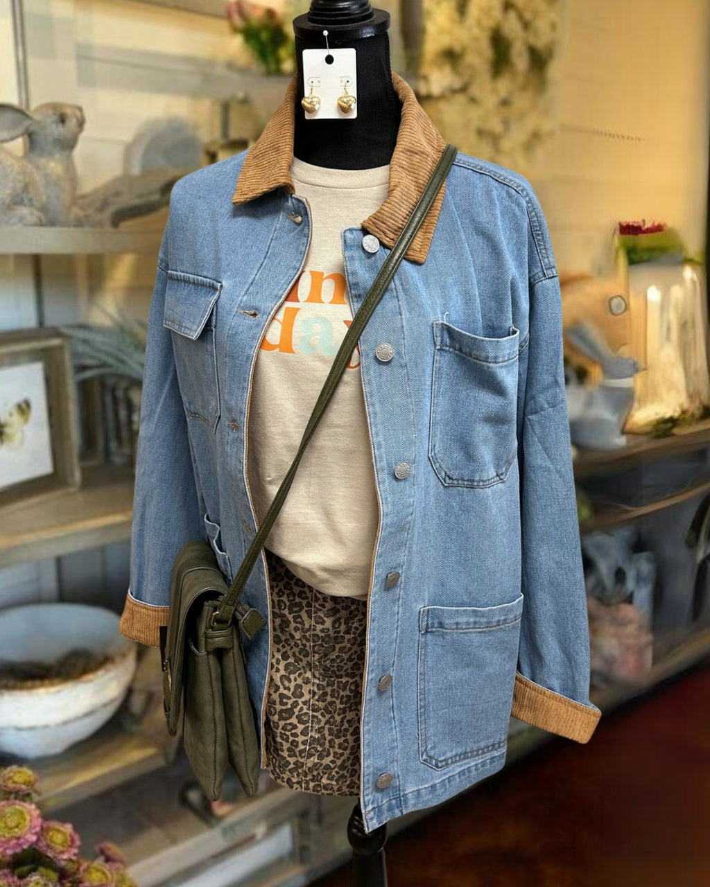 Corduroy Mixed Denim Jacket