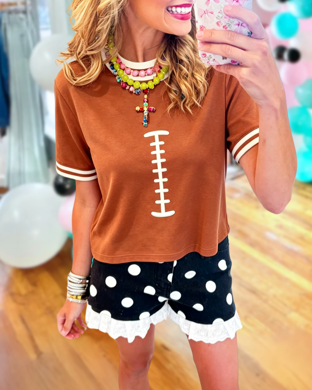 Football Stitch Embroidered T-shirt